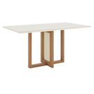 Mesa Jantar Natalí 1600mm com Vidro Nature/Off White