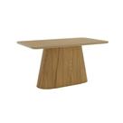 Mesa Jantar Olivia 1600mm Canto Arredon com Vidro Nature