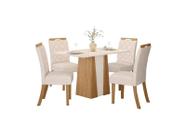 Mesa Jantar Orus 120 4 Cadeiras Bella Linho - Henn