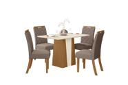 Mesa Jantar Orus 120 4 Cadeiras Bella Marrom Amendoa - Henn