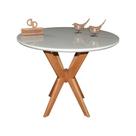 Mesa Jantar Pandora Tampo Redondo Laca Com Vidro 80cm Off White Mesa Jantar Pandora Tampo Redondo Laca Com Vidro 80cm Off White