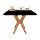 Mesa Jantar Pandora Tampo Retangular Laca Com Vidro 120x80cm Preto