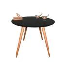 Mesa Jantar Pés Palitos Tampo Redondo Vidro Laqueado 100cm Preto Mesa Jantar Pés Palitos Tampo Redondo Vidro Laqueado 100cm Preto
