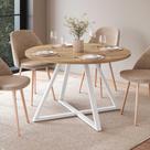 Mesa Jantar Redonda Industrial 4 Lugares 110cm c/ Pés em Aço