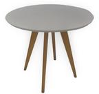 Mesa Jantar Redonda Mona Tampo Vidro Off White Base Mel 98 cm - 44218 Mesa Jantar Redonda Mona Tampo Vidro Off White Base Mel 98 cm - 44218