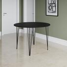 Mesa Jantar Redonda Preta Hairpin 90cm Elen Base Ferro Preto Mesa Jantar Redonda Preta Hairpin 90cm Elen Base Ferro Preto