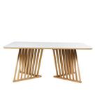 Mesa Jantar Romana Nacional Móveis Retangular 220cm (Largura) Base Madeira Amêndoa Tampo Vidro Branco Mesa Jantar Romana Nacional Móveis Retangular 220cm (Largura) Base Madeira Amêndoa Tampo Vidro Branco