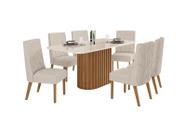 Mesa Jantar Solana 180 6 Cadeiras Eloa Linho - Henn