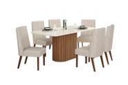 Mesa Jantar Solana 180 6 Cadeiras Eloa Linho - Henn