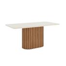 Mesa Jantar Solana 180 Canto Arredon Vidro Nature/Off White