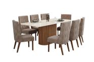 Mesa Jantar Solana 200 8 Cadeiras Eloa Cacau - Henn Mesa Jantar Solana 200 8 Cadeiras Eloa Cacau - Henn