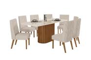 Mesa Jantar Solana 200 8 Cadeiras Eloa Linho - Henn Mesa Jantar Solana 200 8 Cadeiras Eloa Linho - Henn