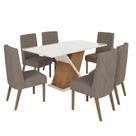 Mesa Jantar Solus 160 6 Cadeiras Eloa Amendoa - Henn