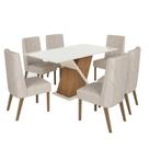 Mesa Jantar Solus 160 6 Cadeiras Eloa Linho - Henn
