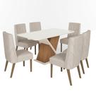 Mesa Jantar Solus 160 6 Cadeiras Eloa Linho - Henn