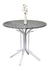 Mesa Jantar Somente Base branca + Tampo Granito 90cm Redondo 15mm