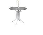 Mesa Jantar Somente Base branca + Tampo Granito 90cm Redondo 15mm