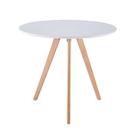 Mesa Jantar Square Wood Tripé Redonda Cozinha Branca 80cm