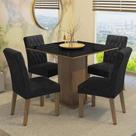 Mesa Jantar Tampo Vidro 4 Cadeiras Rustic
