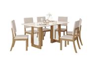 Mesa Jantar Yara 160 6 Cadeiras Mila Linho - Henn