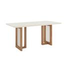 Mesa Jantar Yara 180 Canto Arrendon Vidro Nature/Off White