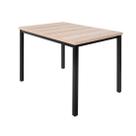 Mesa jogo sala jantar ciplafe flex tubo preto fosco tampo madeira bp 1,36m