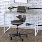 Mesa Kuadra Office 120X60X75cm Estrutura Branca