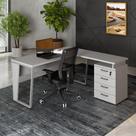 Mesa L 150cm Pé Metal Gaveteiro 4 Gavetas e Chave F5 Office