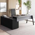 Mesa L Escritório 2,00m c/ Armário Lateral e Tampo Cavado F5 Mesa L Escritório 2,00m c/ Armário Lateral e Tampo Cavado F5