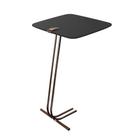 Mesa L50 Lateral Aproximação Sofá Preta Base Café