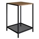 Mesa Lateral 1 Prateleira Estilo Industrial York Vermont/Preto - Artesano