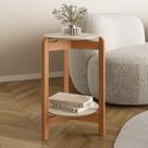 Mesa Lateral 3 Pés Bornemouth Off White/Cedro