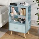 Mesa Lateral Aenuert Azul com 3 Prateleiras 40x30x73 cm