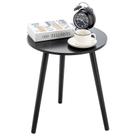 Mesa lateral Apicizon preta redonda com pernas de madeira preta 42cm x 52cm Mesa lateral Apicizon preta redonda com pernas de madeira preta 42cm x 52cm
