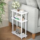 Mesa lateral Apicizon Small Narrow de 3 camadas com armazenamento branco Mesa lateral Apicizon Small Narrow de 3 camadas com armazenamento branco