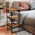Mesa Lateral Apoio com Rodinhas Auxiliar para Cama Sofá Carrinho Estudo Trabalho Office Notebook