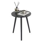 Mesa lateral AWASEN redonda preta 50cm H x 40cm D Estilo moderno
