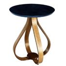 Mesa Lateral Bella 60x70cm (pé Cebola) Vidro Preto/Mel