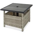 Mesa Lateral Best Choice Products con Ratán y Orificio para Sombrilla