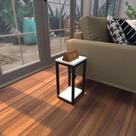Mesa lateral branca aparador de sofa sala mesa lateral cama