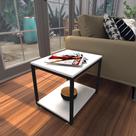 Mesa lateral branca aparador de sofa sala mesa lateral cama