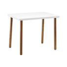 Mesa Lateral/Centro Lunna Pés em Madeira Maciça Amêndoa/Branco Mesa Lateral/Centro Lunna Pés em Madeira Maciça Amêndoa/Branco