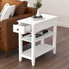 Mesa lateral ChooChoo Living Room com gaveta e prateleira branca