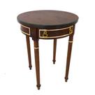 Mesa Lateral Com Gaveta Classica Madeira Redonda Luxuosa