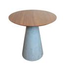 Mesa Lateral Cone Cimento Rústico Tampo Imbuia 51 cm