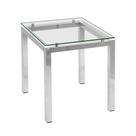 Mesa Lateral Cromada Aço Incolor