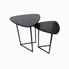 Mesa lateral de apoio canto moderna Jade new kit com 2 Industrial Luxo tampo orgânico mdf para sala quarto sofa