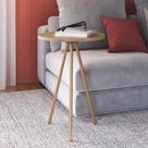 Mesa Lateral de Apoio com pés metálicos 35X35cm Complementos Artesano