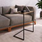 Mesa Lateral de Apoio Industrial 67x58x35cm Marrom Hanover/Preto