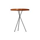Mesa Lateral de Apoio Redonda com tampo em Pinus 38cm x 45cm Aramada em Metal Preto Mesa Lateral de Apoio Redonda com tampo em Pinus 38cm x 45cm Aramada em Metal Preto